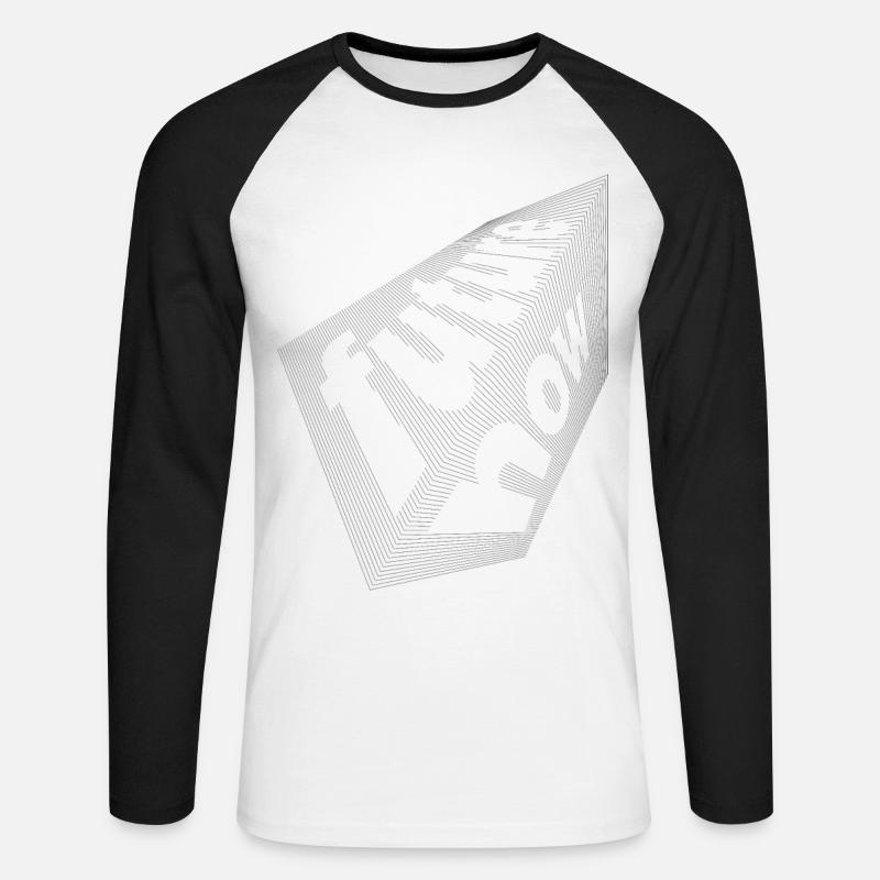 Future Now (3D-Typografie-Edition) - Unisex Baseballshirt langarm - Weiß/Schwarz