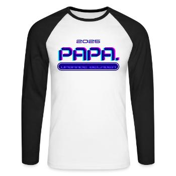 DAD. Since 2025 - Unisex Long Sleeve Baseball T-Shirt - white/black - Front - Nik (191cm)