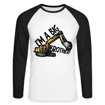 Frère soeur famille grand frère frère - T-shirt baseball manches longues Homme - blanc/noir - Devant - Nik (191cm)