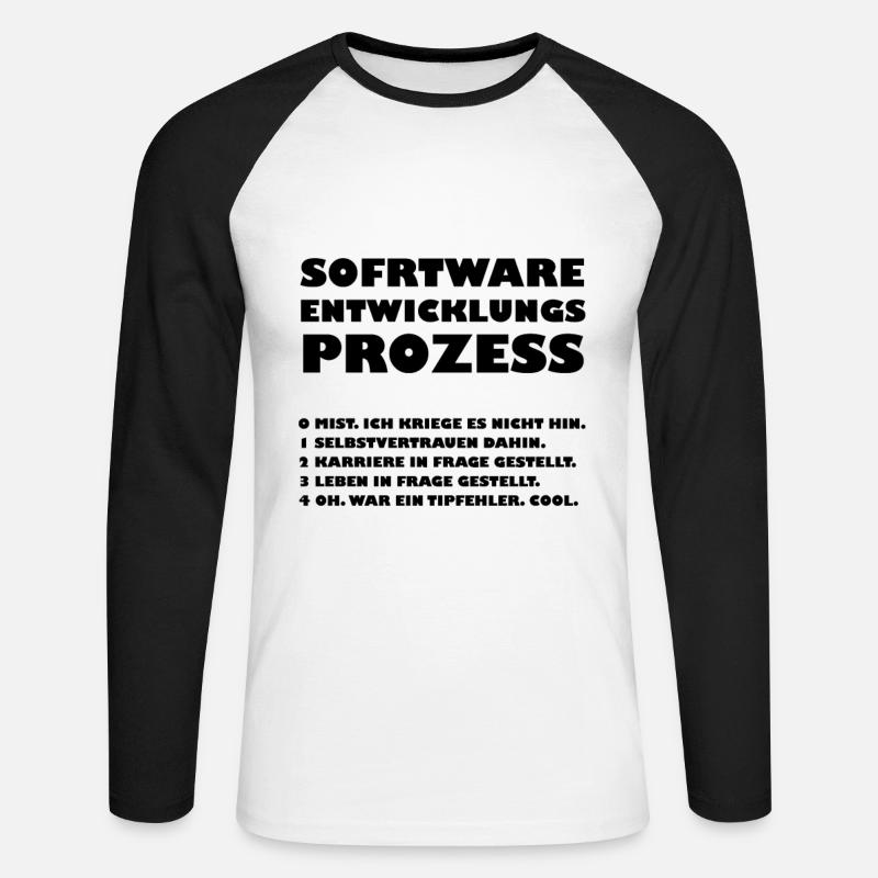 Software development process - Unisex Long Sleeve Baseball T-Shirt - white/black