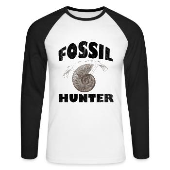 Les fossiles en quête d'endurance - T-shirt baseball manches longues Homme - blanc/noir - Devant - Nik (191cm)