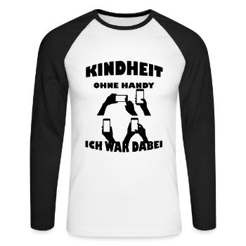 Childhood Mobile Phone - Unisex Long Sleeve Baseball T-Shirt - white/black - Front - Nik (191cm)