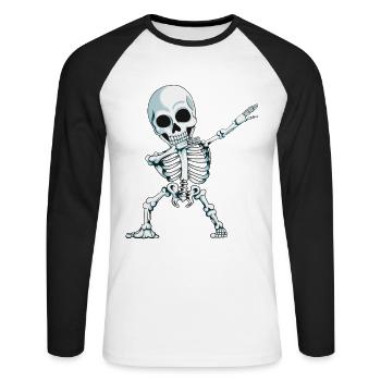 Dab Skeleton Horror Horror Outfit Skeleton Cadeau - T-shirt baseball manches longues Homme - blanc/noir - Devant - Nik (191cm)