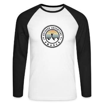Outdoor Adventure France - T-shirt baseball manches longues Homme - blanc/noir - Devant - Nik (191cm)