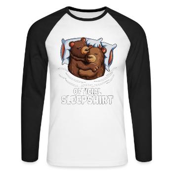 Official Sleepshirt Bärchen Paar Bärenmama Baby - Unisex Baseballshirt langarm - Weiß/Schwarz - Vorne - Nik (191cm)