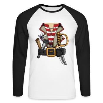 Pirate Belt Pirate Outfit Costume Pirate Family - Unisex Long Sleeve Baseball T-Shirt - white/black - Front - Nik (191cm)