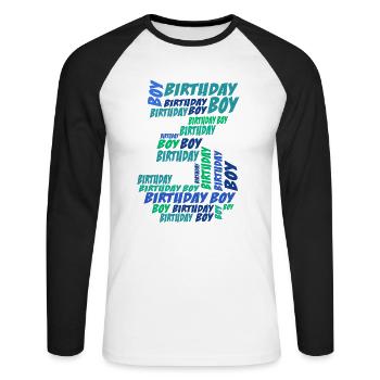 Anniversaire Garçon 3ème anniversaire | Garçons - T-shirt baseball manches longues Homme - blanc/noir - Devant - Nik (191cm)