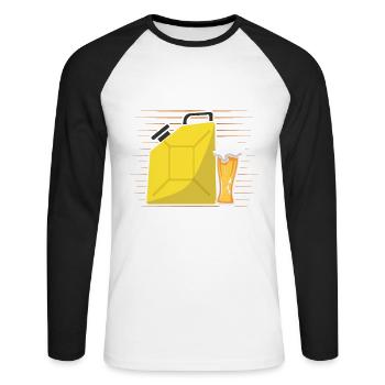 FIRST FILL THE CISTERN BEER LOVERS - Unisex Long Sleeve Baseball T-Shirt - white/black - Front - Nik (191cm)