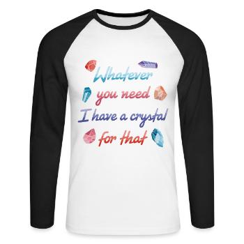 Quoi que vous ayez besoin, j’ai un - T-shirt baseball manches longues Homme - blanc/noir - Devant - Nik (191cm)