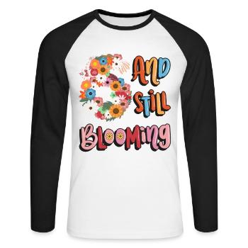 6 Et encore des filles fleuries 6. - T-shirt baseball manches longues Homme - blanc/noir - Devant - Nik (191cm)