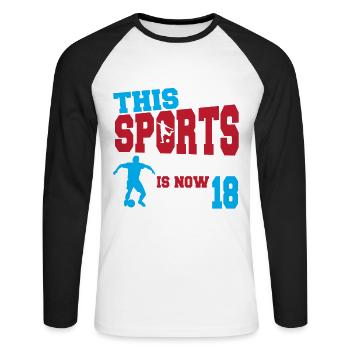 Diese Sportlegende Ist Jetzt 18, Fußballspiel 18. - Unisex Baseballshirt langarm - Weiß/Schwarz - Vorne - Nik (191cm)