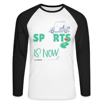 Diese Sportlegende Ist Jetzt 43, Golfspiel 43. - Unisex Baseballshirt langarm - Weiß/Schwarz - Vorne - Nik (191cm)