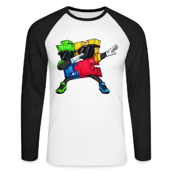 Dab Autism Puzzle Dabbing Motif Famille Amis - T-shirt baseball manches longues Homme - blanc/noir - Devant - Nik (191cm)