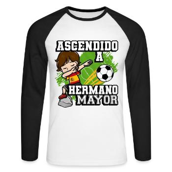 Ascendido A Hermana Mayor Footballeur - T-shirt baseball manches longues Homme - blanc/noir - Devant - Nik (191cm)