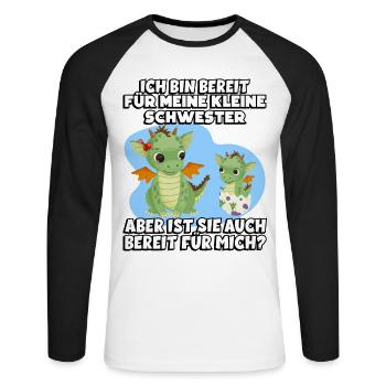 Ich Bin Bereit Für Meine Klein Schwester Aber Ist - Unisex Baseballshirt langarm - Weiß/Schwarz - Vorne - Nik (191cm)