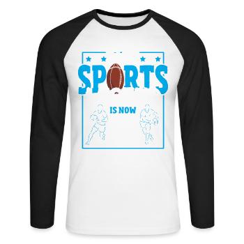 Cette légende sportive a maintenant 7 ans, le rugby à XV 7. - T-shirt baseball manches longues Homme - blanc/noir - Devant - Nik (191cm)