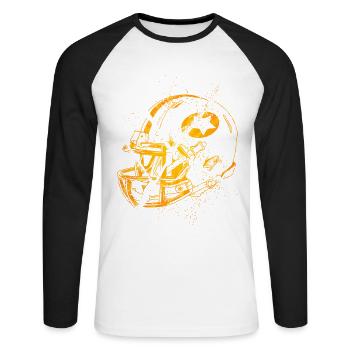 Casque de football américain Grunge Splash USA Sports - T-shirt baseball manches longues Homme - blanc/noir - Devant - Nik (191cm)