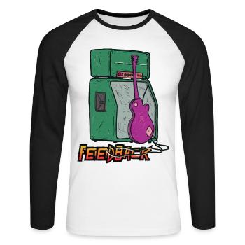 Sound Feedback Graphic - Unisex Long Sleeve Baseball T-Shirt - white/black - Front - Nik (191cm)