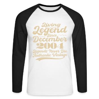 Il était une fois une légende. Décembre 2004 Naissance - T-shirt baseball manches longues Homme - blanc/noir - Devant - Nik (191cm)