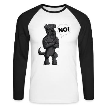dog owner dogs no saying dog pet - Unisex Long Sleeve Baseball T-Shirt - white/black - Front - Nik (191cm)