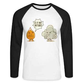 funny corn corn on the cob in the sun popcorn - Unisex Long Sleeve Baseball T-Shirt - white/black - Front - Nik (191cm)
