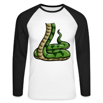 Reptile Snake Pangolin Snake Body - Unisex Long Sleeve Baseball T-Shirt - white/black - Front - Nik (191cm)