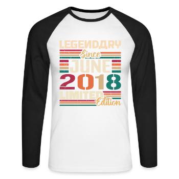 Légendaire juin 2018 Edition Limitée Juni 2018 - T-shirt baseball manches longues Homme - blanc/noir - Devant - Nik (191cm)