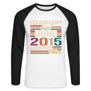 Légendaire Juin 2015 Edition Limitée Juin 2015 - T-shirt baseball manches longues Homme - blanc/noir - Devant - Nik (191cm)