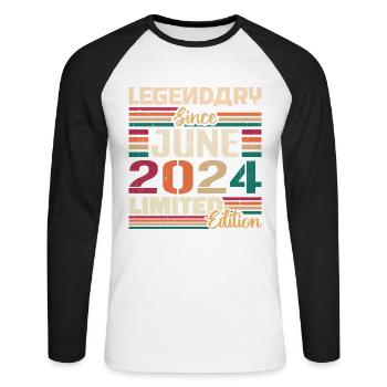 Légendaire Juin 2024 Edition Limitée Juin 2024 - T-shirt baseball manches longues Homme - blanc/noir - Devant - Nik (191cm)