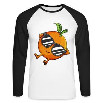 Sunglasses Orange Cold Orange Juice Fruit - Unisex Long Sleeve Baseball T-Shirt - white/black - Front - Nik (191cm)