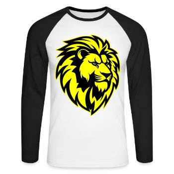 Tête de Lion - T-shirt baseball manches longues Homme - blanc/noir - Devant - Nik (191cm)