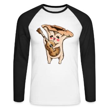 Pilz Fan Pilzliebhaber Shirt Kinder Erwachsenen - Unisex Baseballshirt langarm - Weiß/Schwarz - Vorne - Nik (191cm)