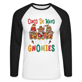 Cinco de Mayo With my Cnomies Holiday Mexico - Unisex Long Sleeve Baseball T-Shirt - white/black - Front - Nik (191cm)