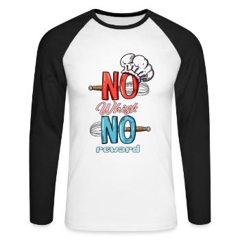 Bäckerei backen Hobbybäcker Beruf Freizeitbäcker - Unisex Baseballshirt langarm - Weiß/Schwarz - Vorne - Nik (191cm)