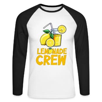 Limonade Lemonade Crew Zitronen Limo Saft Eis - Unisex Baseballshirt langarm - Weiß/Schwarz - Vorne - Nik (191cm)