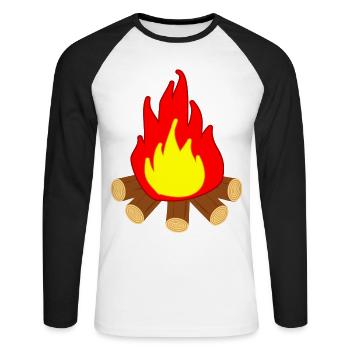 Fire - Unisex Long Sleeve Baseball T-Shirt - white/black - Front - Nik (191cm)