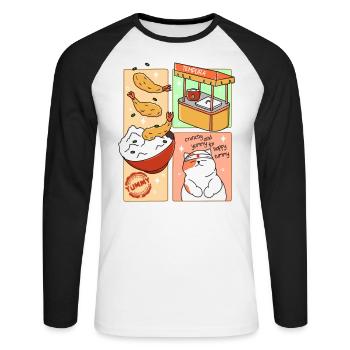 The Best Tempura - Unisex Long Sleeve Baseball T-Shirt - white/black - Front - Nik (191cm)