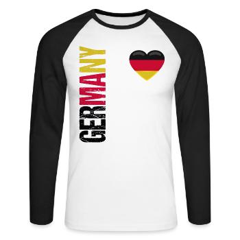 Germany Germany Football Jersey Gift - Unisex Long Sleeve Baseball T-Shirt - white/black - Front - Nik (191cm)
