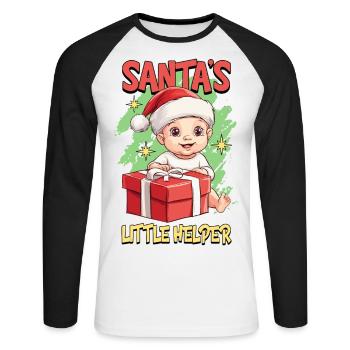 Christmas Baby Child Cute Cute Funny Saying - Unisex Long Sleeve Baseball T-Shirt - white/black - Front - Nik (191cm)