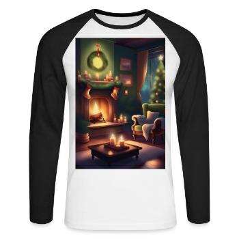 Green christmas home - Unisex Long Sleeve Baseball T-Shirt - white/black - Front - Nik (191cm)