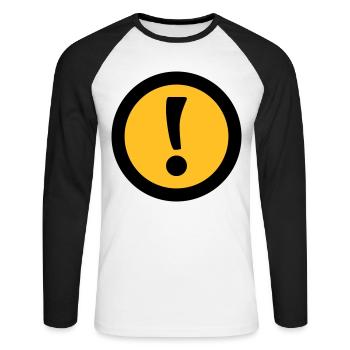 Achtung | Attention - T-shirt baseball manches longues Homme - blanc/noir - Devant - Nik (191cm)