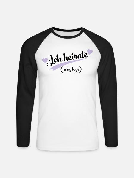 lustiger spruch - Unisex Baseballshirt langarm - Weiß/Schwarz