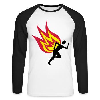 Jogger fire - Unisex Long Sleeve Baseball T-Shirt - white/black - Front - Nik (191cm)