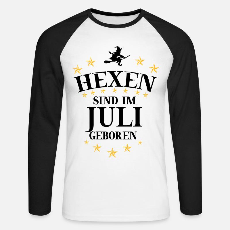 Hexen Juli - Unisex Baseballshirt langarm - Weiß/Schwarz