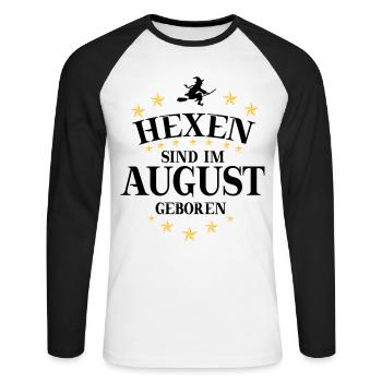 Witch August - Unisex Long Sleeve Baseball T-Shirt - white/black - Front - Nik (191cm)