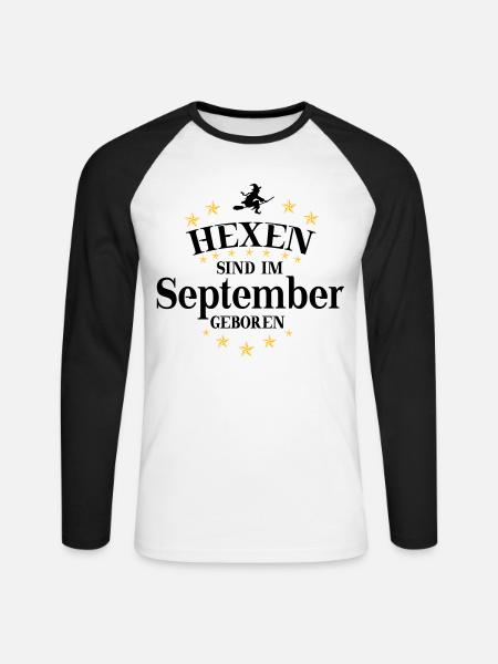 Witches September - Unisex Long Sleeve Baseball T-Shirt - white/black