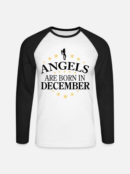 Angels December - Unisex Baseballshirt langarm - Weiß/Schwarz