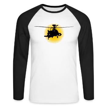 Apache - T-shirt baseball manches longues Homme - blanc/noir - Devant - Nik (191cm)