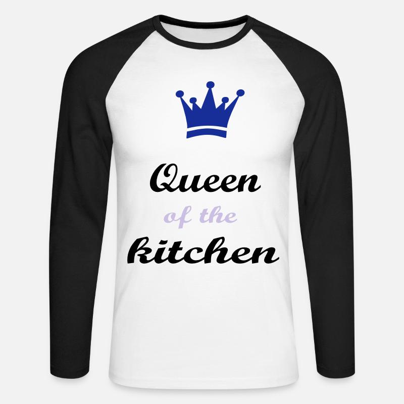Kochen - Unisex Baseballshirt langarm - Weiß/Schwarz