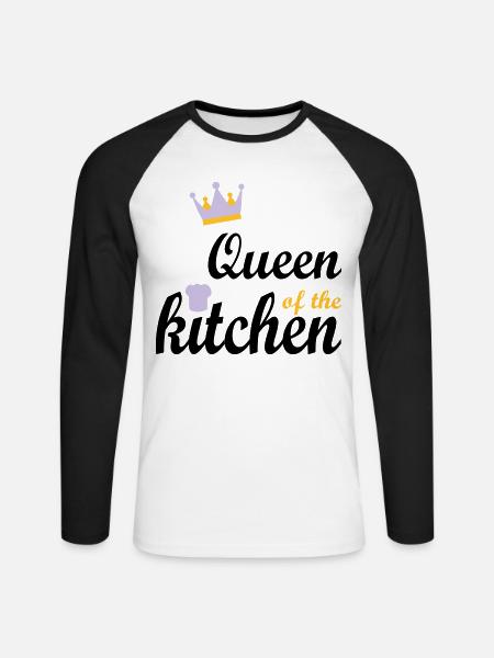 cuisine - T-shirt baseball manches longues Homme - blanc/noir